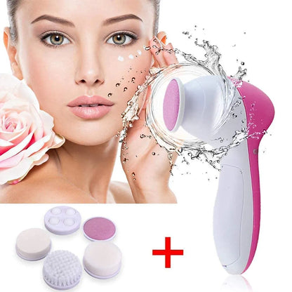 5 in 1 Portable Facial Cleaner Battery Powered Multifunction Massager