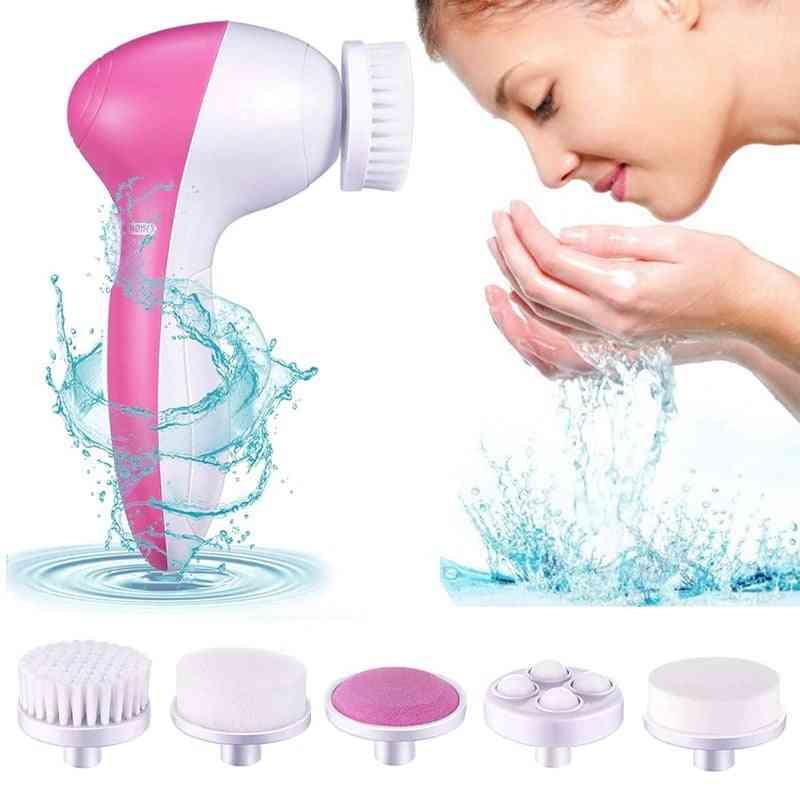 5 in 1 Portable Facial Cleaner Battery Powered Multifunction Massager
