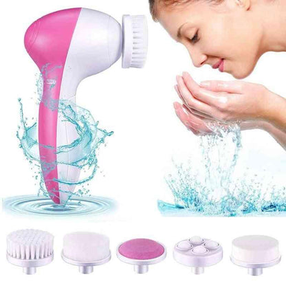 5 in 1 Portable Facial Cleaner Battery Powered Multifunction Massager